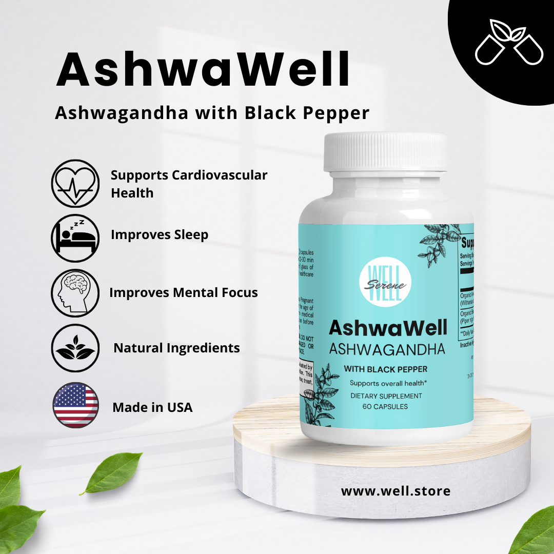 AshwaWell: Ashwagandha with Black Pepper