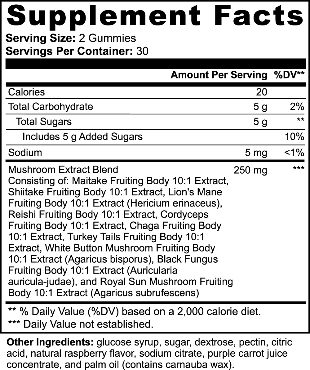 Flowell: Mushroom Extract Complex Gummies